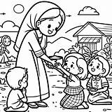 Children Helping The Poor Clipart sketch template