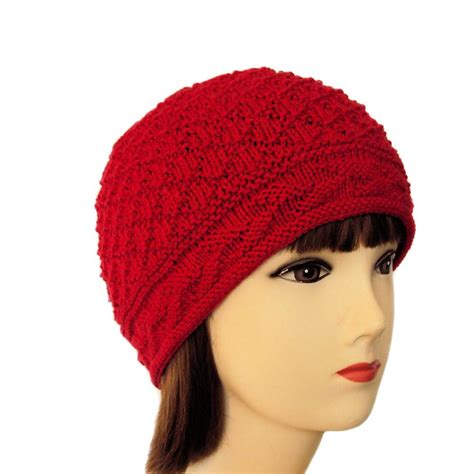 Beanie Hat Cotton Beanie Red Hat Red Beanie Vegan Hat