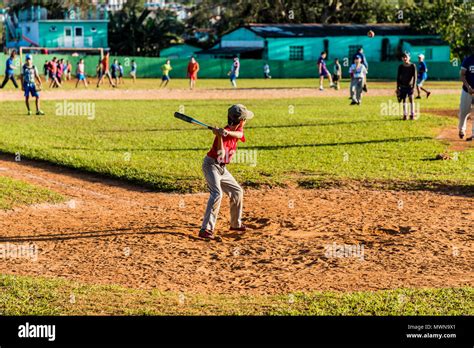 children playing baseball, cuba Stock Photo - Alamy