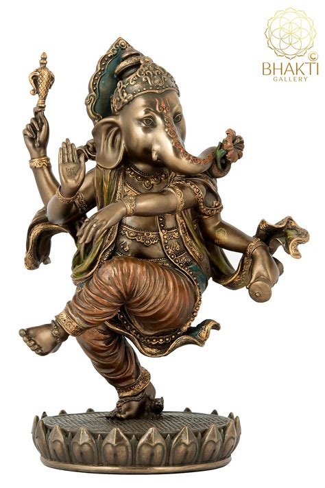 "Dancing Ganesha Statue, 8\" Lord Ganesha Figure, Ganesha Idol, Ganesh for Altar, Hindu Elephant ...