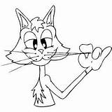 Cat Pulling On Whiskers Coloring Page sketch template