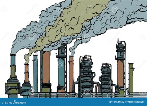 Chemical Pipe Factory Smoke. Isolated on White Background Stock Vector - Illustration of ...