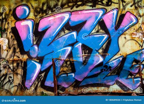 Colorful Wall Spray-paint Graffiti. Editorial Stock Image - Image of backdrop, graphic: 180689034