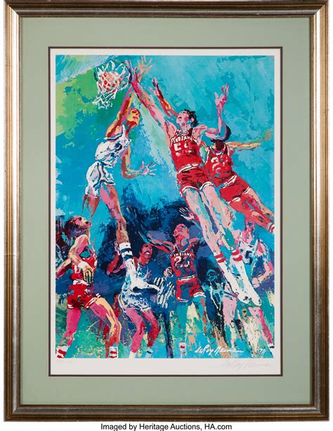 1975 Leroy Neiman Signed "Hoosier Hoopla" Print.... Basketball | Lot ...