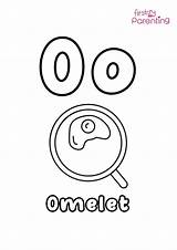 O For Omelet Coloring Page Kids  FirstCry Parenting sketch template