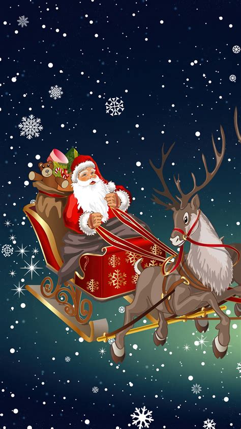 Santa Claus, Sleigh, Christmas, Holiday, Snow HD Phone Wallpaper | Rare ...