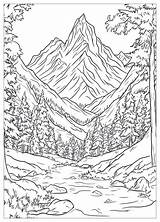 Mountain Coloring Pages  Explore Natures Beauty With Color CrayonAZCom sketch template