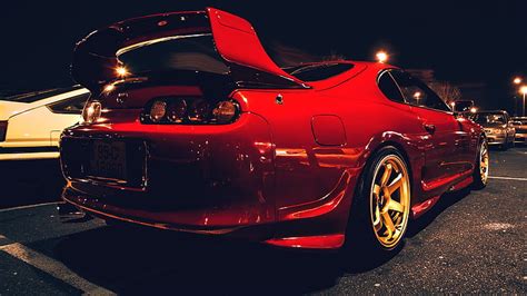 HD wallpaper: red Toyota Supra MK4, Night, Machine, Car, Parking, Drives, Kit | Wallpaper Flare