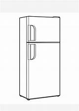 Refrigerator Coloring Page sketch template