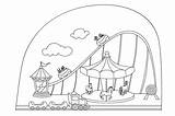 Park Amusement Coloring Pages Color Fair Colorear Clipart Parques  sketch template