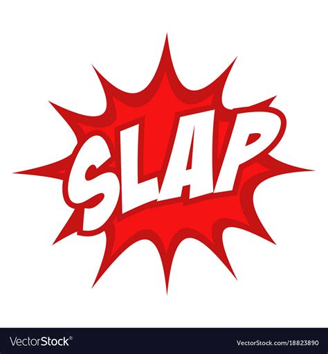 Slap text in comic splash icon Royalty Free Vector Image