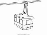Aerial Tramway Coloring Page For Kids  Free Trams Printable Coloring sketch template