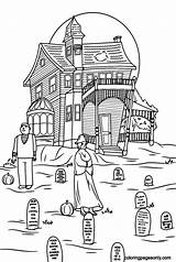 Haunted house pdf  House Coloring Pages For sketch template