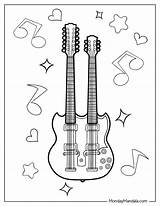 Free Printable Rock Guitar Color Sheet  Coloring Printables sketch template