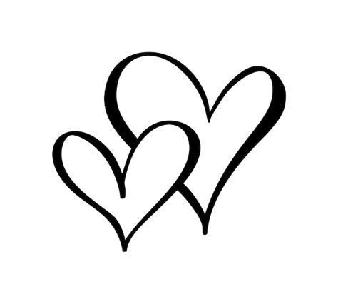 Premium Vector | Two vector black hearts sign icon on white background illustration romantic ...