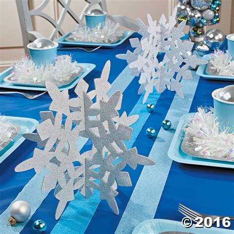 Glitter Snowflake Centerpieces | Oriental Trading | Snowflake party, Winter birthday parties ...