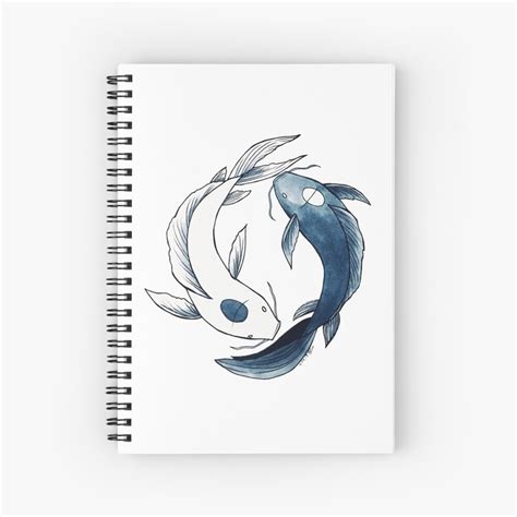 "Tui and La - Yin & Yang Koi" Spiral Notebook for Sale by nicoledesigns | Redbubble