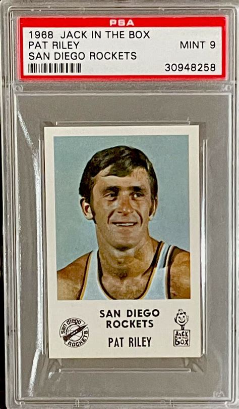 Pat Riley ROOKIE 1968 (PSA) 9 MINT San Diego Rockets/ Jack in the Box ...