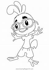 Smiling Chicken Little Coloring Page For Kids  Free sketch template