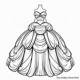 Ball Gown Dress Coloring Pages  Free & Printable sketch template