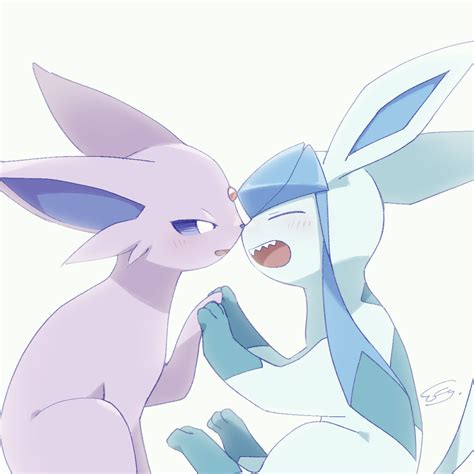 glaceon and espeon (pokemon) drawn by iie_efg | Danbooru