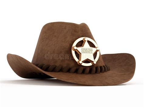 Cowboy Hat with Sheriff Badge Stock Illustration - Illustration of individuality, single: 51367939