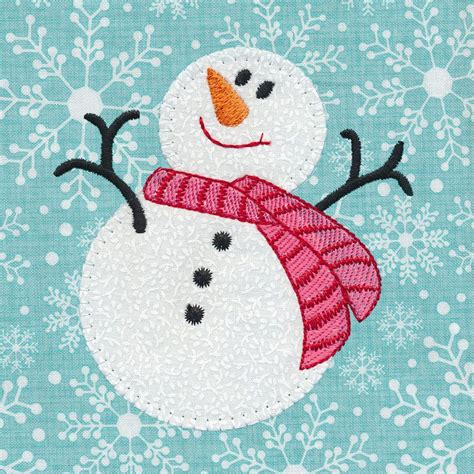 Such a cute snowman applique by Cherry Guidry! A machine embroidery design by OESD. #winter #sno ...