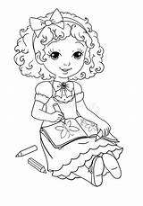 Girl Coloring Book sketch template