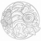 Premium Vector  Pancakes With Chocolate strawberries Raspberries sketch template