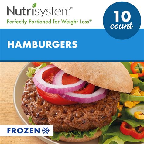 Nutrisystem® Hamburger, 10ct. Frozen Beef Burgers on Whole-Wheat Buns to Support Healthy Weight ...