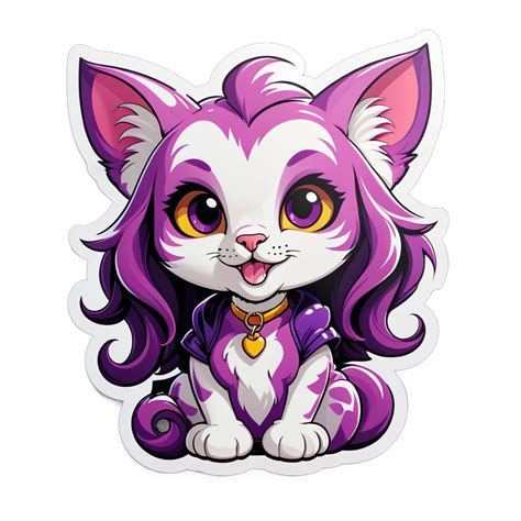 I made an AI sticker of doja cat anthropomorphic feline