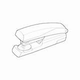 Premium Vector  Stapler In Line art Style Isolated On White sketch template