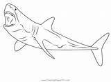 Great White Shark Diving Coloring Page For Kids  Free Sharks Printable sketch template