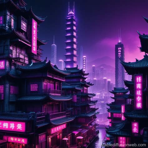 Futuristic Kowloon Walled City | Stable Diffusion Online