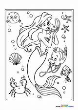 Coloring Pages Disney Princesses Ariel sketch template