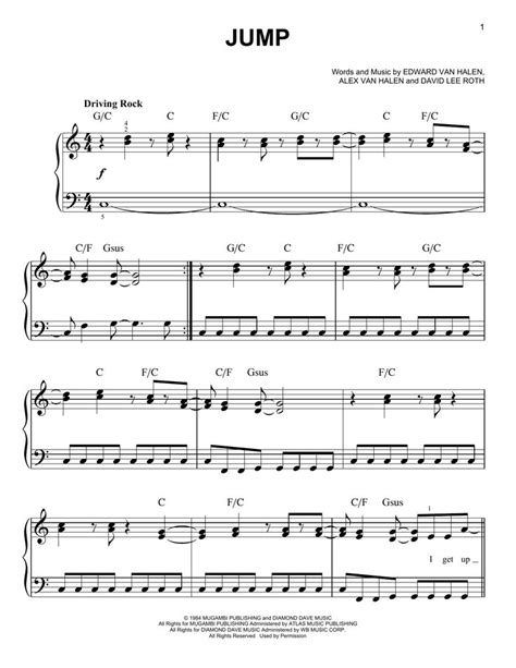 Van Halen 'Jump' Sheet Music and Printable PDF Music Notes | Sheet music notes, Sheet music, Van ...