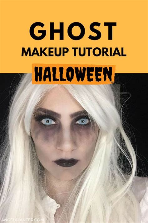 Easy to follow tutorial, ghost makeup tutorial for halloween. Angela Lanter. #halloween #ghost # ...