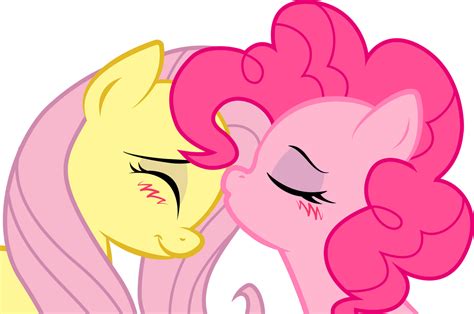 Fluttershy and Pinkie Pie: sweet kiss by KennyKlent on DeviantArt