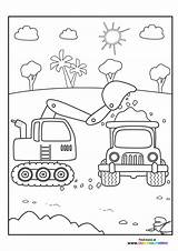 Construction Site Coloring Pages For Kids sketch template