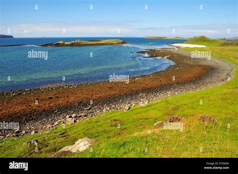 View of Coral Beach near Dunvegan, Ross, Skye and Lochaber, Isle of Skye, Scotland, United ...