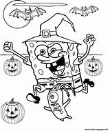 Spongebob Halloween Coloring Page Printable sketch template