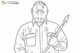 Jason Coloring Pages Friday 13th Michael Myers Printable Freddy  sketch template