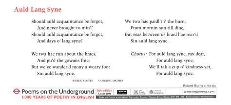 Auld Lang Syne – Poems on the Underground