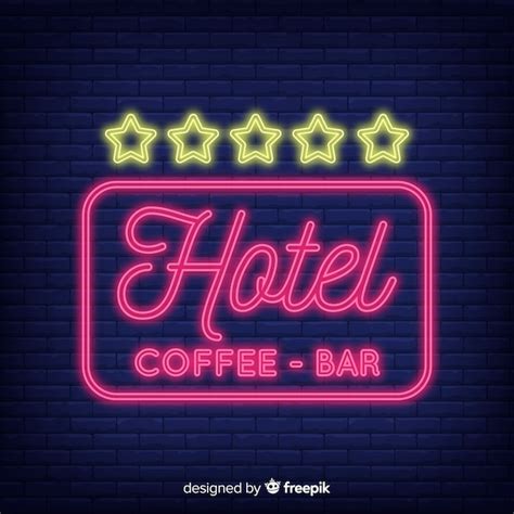 Free Vector | Hotel neon sign background