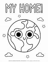 Earth Coloring Page For Kids  My Home Fun And Educational Activity sketch template