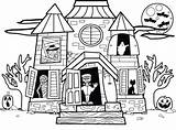 Free Haunted House Coloring Page  Printable Pages For Kids sketch template