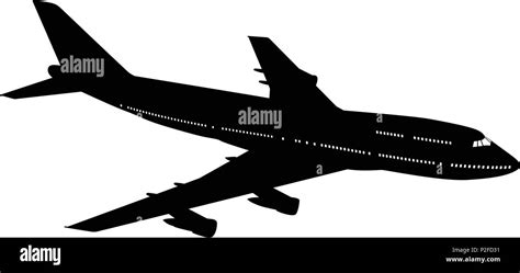 Airplane silhouette on white background. Vector illustration Stock ...