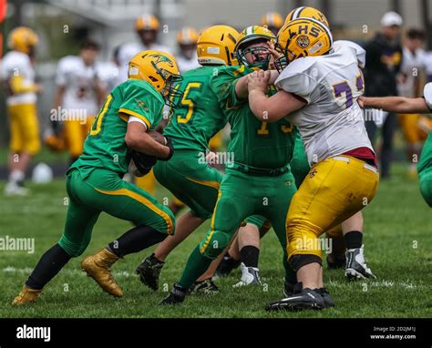 Tackle football action with Lewiston vs Lakeland High School freshmen ...