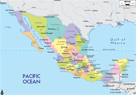 Map Of Mexico With Major Cities | Living Room Design 2020