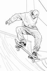 Skateboarding coloring pages For Kids  Premium AI Generated Image sketch template